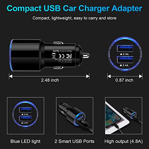 Car Charger Fast Charge, 3Pack Rapid Car Phone Charger Cigarette Lighter