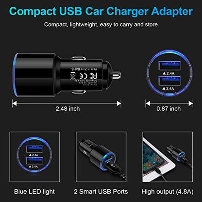 Car Charger Fast Charge, 3Pack Rapid Car Phone Charger Cigarette Lighter