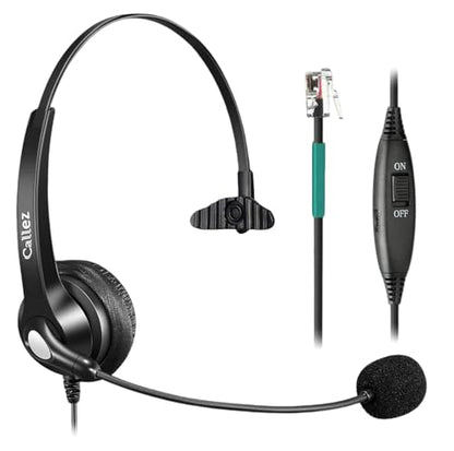Callez Mono RJ9 Telephone Headset for Avaya Plantronics Mitel ShoreTel NEC