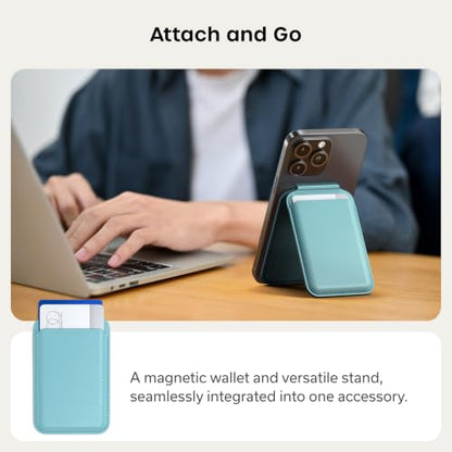 Satechi MagSafe Wallet Stand, Card Holder, NFC Pass-Through - color: Light Blue