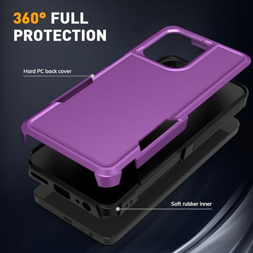 Vinve for Moto G Power 2025 Case with HD Screen Protector, Military-Grade Shockproof & Dual-Layer Protection, Anti-Slip Grip Design Phone Case, Purple - color: Purple