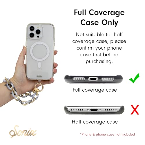 Sonix Phone Wristlet - Detachable Universal Smartphone Wrist Strap, Hands-Free Lanyard Cellphone Bracelet with Tether Tab - color: Grey Marble