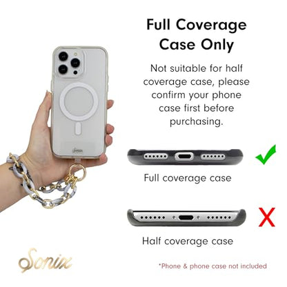 Sonix Phone Wristlet - Detachable Universal Smartphone Wrist Strap, Hands-Free Lanyard Cellphone Bracelet with Tether Tab - color: Grey Marble
