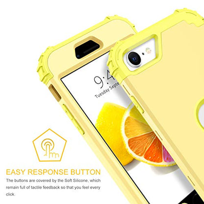 BENTOBEN for iPhone SE 2022 Case and iPhone SE 2020 Phone Case, Heavy Duty Full Body Rugged Shockproof Hybrid Hard Plastic Soft Rubber Bumper Protective Girls Women SE3/2 Cover,Light Yellow/Lemon - color: Light Yellow/Lemon
