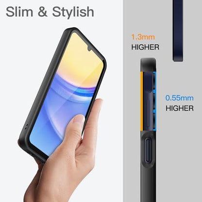 JETech Slim Case for Samsung Galaxy A15, Black | Soft TPU Design, Matte Finish, Shockproof Protection - color: Black, size: Galaxy A15