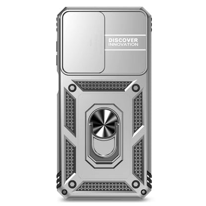 for Samsung Galaxy A17 / Galaxy A26 5G Case, with Slide Camera Cover HD Screen Protector [Military Grade Drop Tested] Ring Holder Kickstand Protective Phone Case for Samsung Galaxy A17, Silver - color: Silver w/ Slide Camera 2nd gen. Military Grade