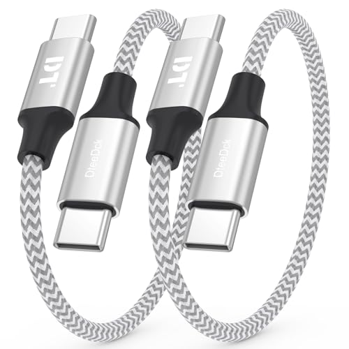 6 inch USB C to USB C Cable Short Fast Charging 60W, 2-Pack, Silver