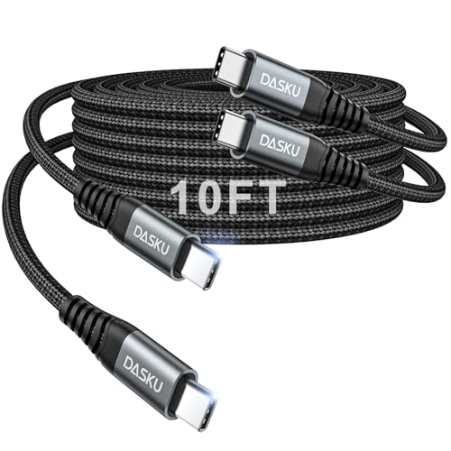 100W USB C to USB C Cable USBC to C Cable Fast Charging Carplay 2Pack 10FT - color: Black, size: 10FT 2Pack, style: 100W USB C to USB C