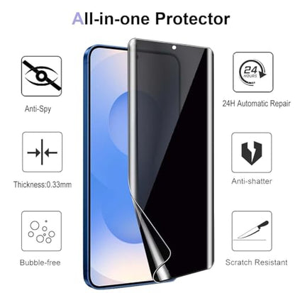 2 Pack for Samsung Galaxy S25 Plus Privacy Screen Protector [Not Glass], Anti-Spy Flexible TPU Film HD Ultra-Thin Bubble Free Case Friendly Full Coverage Hydrogel Film for S25 Plus 6.7-inch