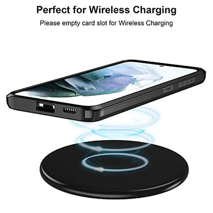 Jiunai for Samsung Galaxy S21 Case Wallet Credit Card IDs Cash Holder Black | Slide Cover Dual Layer Hybrid Protective Hard PC Soft TPU Rubber Cover Phone Case for Samsung Galaxy S21 5G 6.2'' Women Men - color: Black