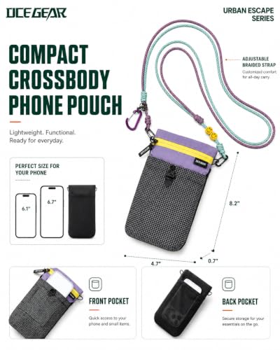 Cell Phone Bag with Strap Lightweight Crossbody Phone Purse with Nylon Lanyard Fits iPhone 12-17 for Travel Casual Walking - color: Purple