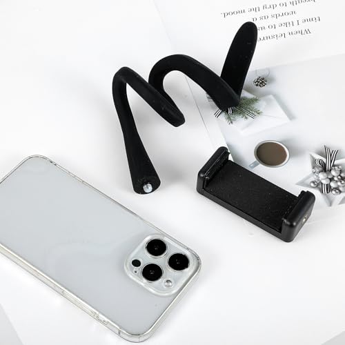 Stroller Phone Holder, Portable Flexible Cell Phone Holder Stand with Non-skidding Arm Grip Soft Alloy Phone Clamp Stroller Accessories for Baby Buggy Desk Handlebar Treadmill Pushchair