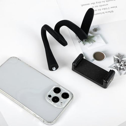Stroller Phone Holder, Portable Flexible Cell Phone Holder Stand with Non-skidding Arm Grip Soft Alloy Phone Clamp Stroller Accessories for Baby Buggy Desk Handlebar Treadmill Pushchair
