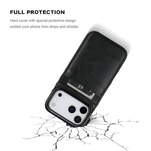 KIHUWEY for iPhone 17 Pro Max Wallet Case Card Holder for MagSafe, Black | Card Holder, Wireless, RFID, Flip PU Leather, Magnetic , Kickstand, Heavy Duty Cover - color: Magsafe for Black