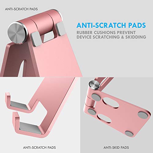 Aduro U-Rise XL Adjustable Aluminum Tablet Stand iPad Holder Foldable Phone Stand Compatible with iPhone iPad Pro 11, 9.7, 10.5 Air Mini 4 3 2, Nexus, Tab, E-Reader (4-12") Rose Gold - color: Rose Gold