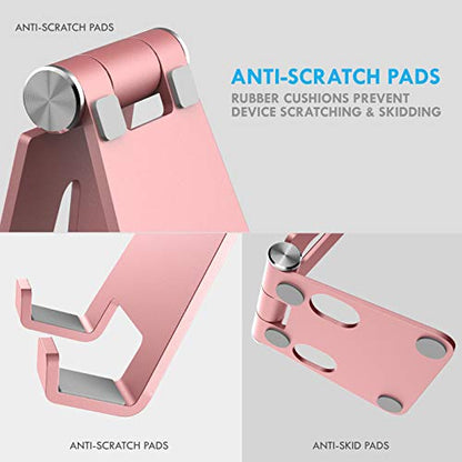 Aduro U-Rise XL Adjustable Aluminum Tablet Stand iPad Holder Foldable Phone Stand Compatible with iPhone iPad Pro 11, 9.7, 10.5 Air Mini 4 3 2, Nexus, Tab, E-Reader (4-12") Rose Gold - color: Rose Gold
