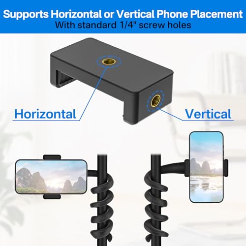 Portable Stroller Phone Holder Mount for Baby and Parent to One Hand Operation - Flexible Phone Holder for Stroller Handlebar with Angle Adjustable Fits Most 3.5" - 7.5" Cellphones