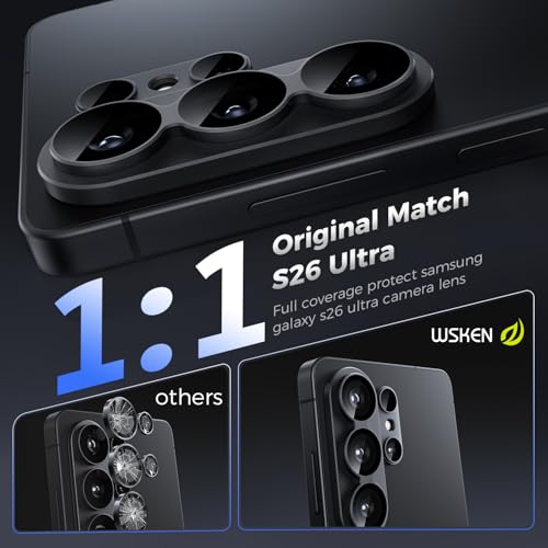 WSKEN for Samsung Galaxy S26 Ultra Camera Lens Protector - Full Coverage - color: Black+Black