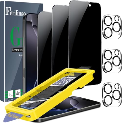 Ferilinso Privacy Screen Protector for iPhone 16 Pro Max, Tempered Glass - size: iPhone 16 Pro Max-6.9 INCH