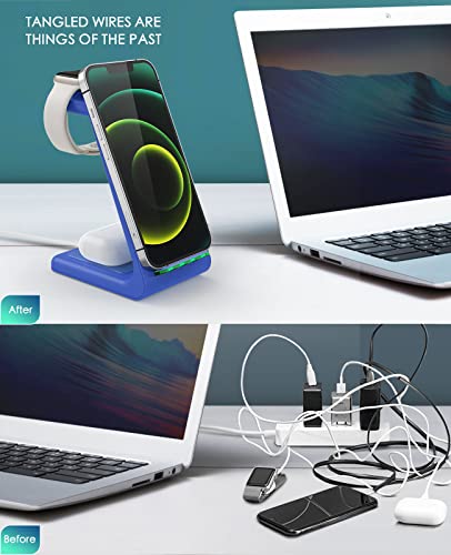 Wireless Charging Station,3 in 1 Fast Charging Station,Wireless Charger Stand for iPhone 14/13/12/11 Pro Max/X/Xs Max/8/8 Plus, AirPods, iWatch Series