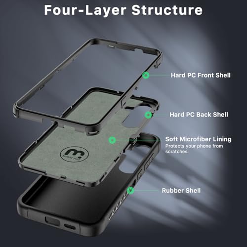 M MYBAT PRO for Samsung Galaxy S24 Plus Case with Belt Clip Holster - color: Black, size: Samsung Galaxy S24 Plus