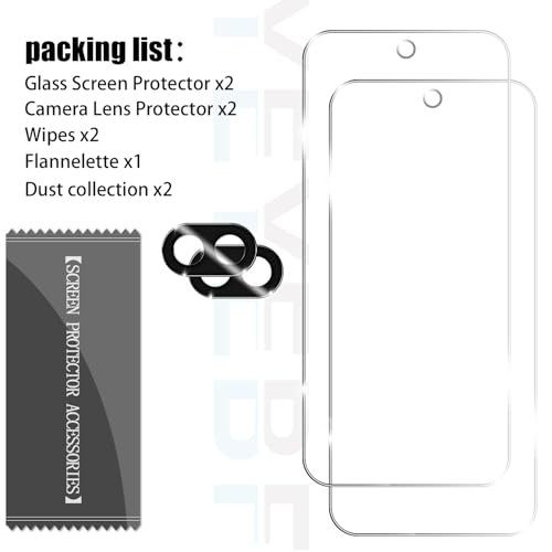 Screen Protector for Google Pixel 9A, [2+2 Pack] Tempered Glass for Pixel 9A & Camera Lens Protectors[Ultrasonic Fingerprint Unlock] [Case Friendly] [Bubble-Free] 6.3 Inches - size: Google Pixel 9a