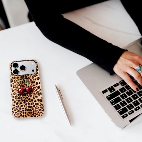 Compatible with iPhone 17 Pro,Anti-Scratch Glossy Case Cover,Cherry Leopard Animal Cheetah - color: Cherry Leopard Animal Cheetah, size: IPhone 17 Pro