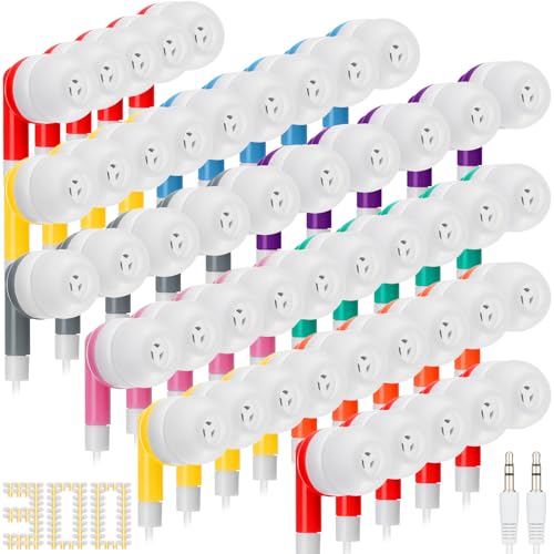 Kigeli 300 Packs Wired Earbuds Bulk, Multicolor - color: Multicolor