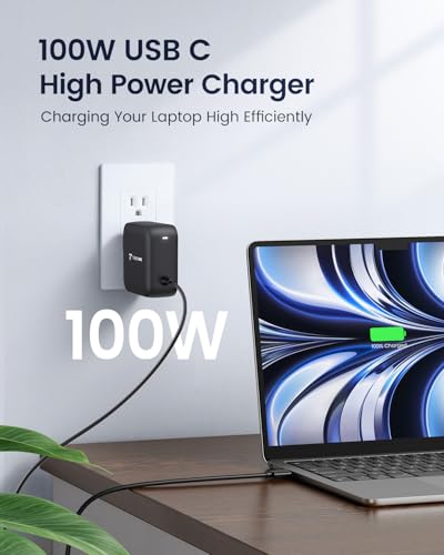 TobenONE 100W USB C Laptop Charger, Universal GaN III Power Supply Adapter