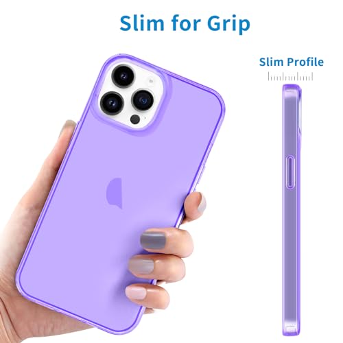 JJGoo Compatible with iPhone 15 Pro Case Clear, Soft Clear Fiexible TPU Phone Cases, Shockproof Transparent Bumper Cover Slim Thin Phone Case, Translucent Purple - color: Purple