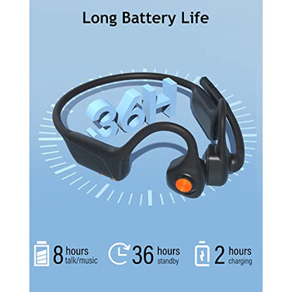 MONODEAL Bone Conduction Headphones with Mic,Open Ear Headphones Wireless Bluetooth 5.1/Mute Function/Multi-Point Capable,Air Conduction Headset with Noise Canceling Mic,for Driving Home Office