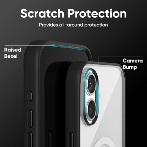 FLOLAB Surtect Tri-Fusion Magnetic for iPhone 17 Case Protective Slim Design Magsafe Compatible Military Grade - Black Clear - color: Black Clear, size: iPhone 17