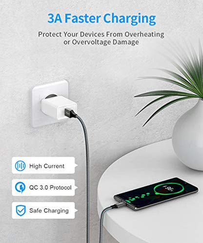 etguuds USB to USB C Cable, 4-Pack USB A to USB C Cable Fast Charging - color: Gray, size: 1ft,3ft,6ft,10ft