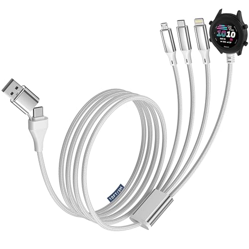 4 in 2 Garmin Watch Charger Cable wiith USB C Multi Charging Cable-10FT/3M