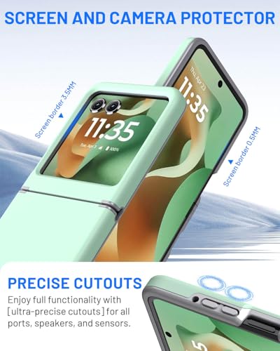 Hinge Protection for Motorola Razr 2026/2025/2024 Case (Green) | TPU bumper & hard PC, raised camera edges, shockproof, slim, lightweight, dual-layer cover, wireless charging compatible - color: Green