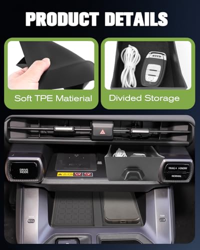 (2Pack) 2026 RAV4 Charging Tray Drawer Organizer for 2026 RAV4 Dual Wireless Charging Mat Silicone Non-Slip Protective Pad Under Screen Storage Box Compatible with 6th Gen 2026 Toyota RAV4 Accessories - size: 2) RAV4 2026 Set (2 Piece)