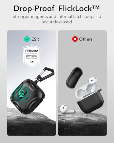 ESR for AirPods 5/4 Case, Compatible with MagSafe, Drop-Proof Lock, Black - color: Black, size: AirPods 5&4 Case