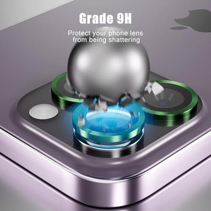 Camera Lens Protector Compatible with iPhone 14 Pro/iPhone 14 Pro Max,Scratch Resistant,HD Clear Tempered Glass Camera Lens Protection Cover,Case Friendly Easy to Install - Green - color: Green, size: iPhone 14 Pro/iPhone 14 Pro Max