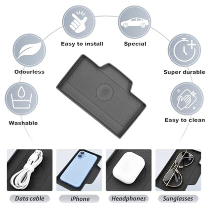 SKTU for 2026 Mazda CX-5 Wireless Charging Mat for 2026+ Mazda CX-5 Wireless Charging Pad Mazda CX5 2026 Accessories Non-Slip Console Pad 2026 CX5 Rubber Console Mat-Durable - color: 2026+ CX-5 Wireless Charging Mat