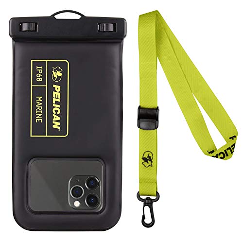 Pelican - Marine Series - IP68 Waterproof Floating Protection Phone Pouch/Case - Black/Hi Vis Yellow - Regular and XL Size