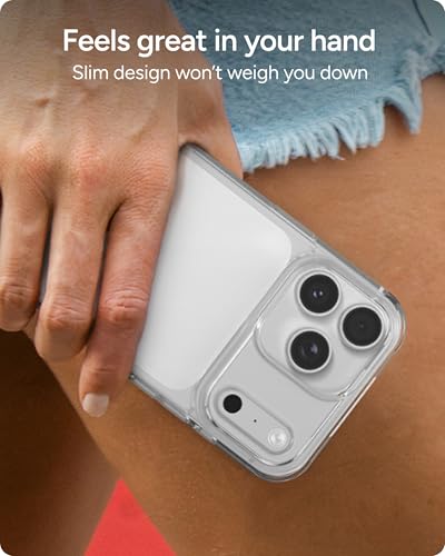 ZAGG Crystal Palace Lite Case for iPhone 17 Pro Max - Clear, Drop Protection (10ft/3m), Ultra-Slim & Lightweight, Sleek & Minimalistic Phone Case with Transparent Design, Anti-Yellowing Technology - size: iPhone 17 Pro Max, style: Without Magsafe