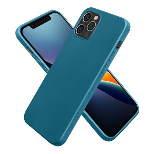 kwmobile Case Compatible with Apple iPhone 12 / iPhone 12 Pro Case - Soft Slim Metallic TPU Silicone Cover - Metallic Caribbean Blue - color: Metallic Caribbean Blue