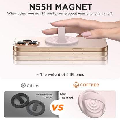 Magnetic Phone Grip for MagSafe, Silicone Ring Grip, Lovely Pink - color: Lovely Pink