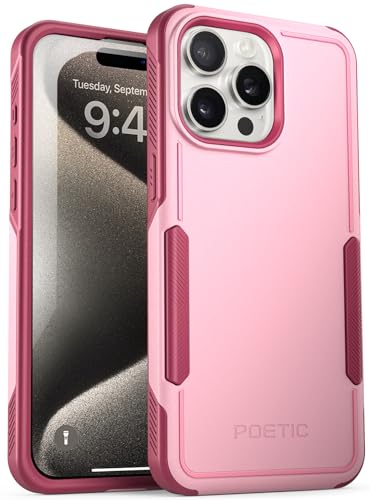 Poetic Neon Series Case Compatible with iPhone 15 Pro Max, Dual Layer Heavy Duty Tough Rugged Shockproof Protective Drop Protection Cell Phone Case 2023 New Cover, Light Pink - color: Light Pink, size: iPhone 15 Pro Max