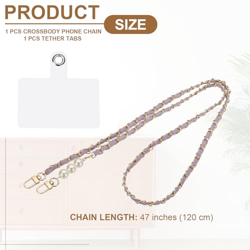 uxcell Phone Lanyard, Crossbody Cellphone Chain with Tether Tabs - color: Purple