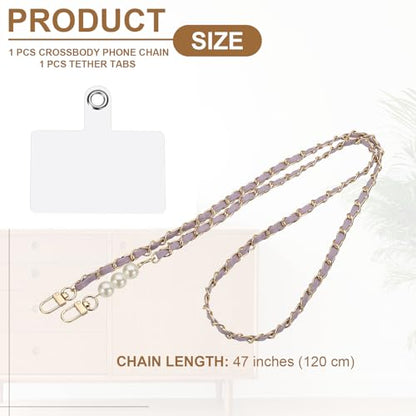 uxcell Phone Lanyard, Crossbody Cellphone Chain with Tether Tabs - color: Purple