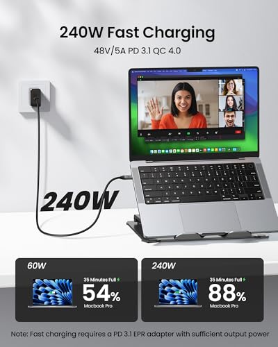 Silkland USB C Monitor Display Cable 3.3FT, 8K@30Hz, 4K@144Hz 5K 60Hz Video - size: 3.3 Feet