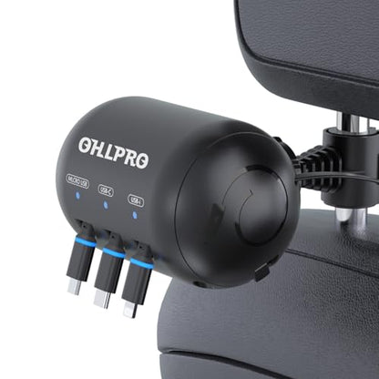 OHLPRO Multi Car Retractable Backseat 3 in 1 Car Charging Station Box - size: Standard | 3-IN-1 Charging Station