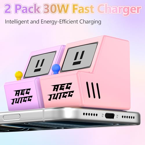 USB C Wall Charger Dual USB A Charger Block Set with Foldable Plug 2Pack - color: 2 Pack