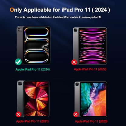 QHOHQ Screen Protector for iPad Pro 11 Inch M4 (2024) [with Camera Lens Protector], Full Coverage Tempered Glass, [Face ID & Apple Pencil Compatible], with Easy Installation Frame, HD Clear [2+2 Pack] - size: iPad Pro 11 Inch 2024